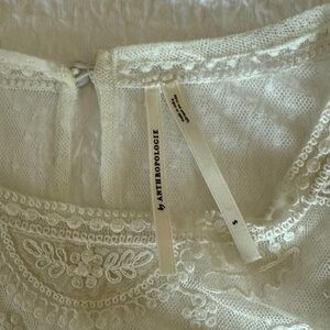 Anthropologie Ivory Lace Blouse